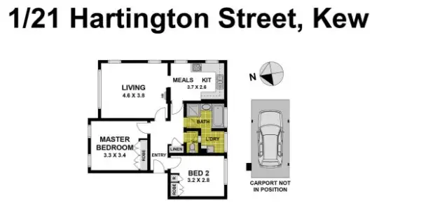 Floorplan of Homely apartment listing, 1/21 Hartington Street, Kew VIC 3101