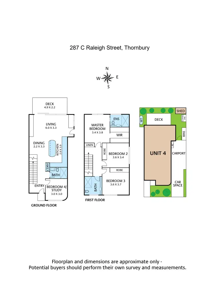 Floorplan of Homely townhouse listing, 287C Raleigh Street, Thornbury VIC 3071