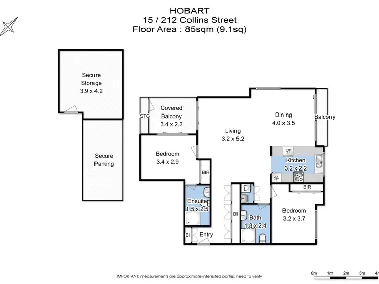 Floorplan of Homely apartment listing, 15/212 Collins Street, Hobart TAS 7000