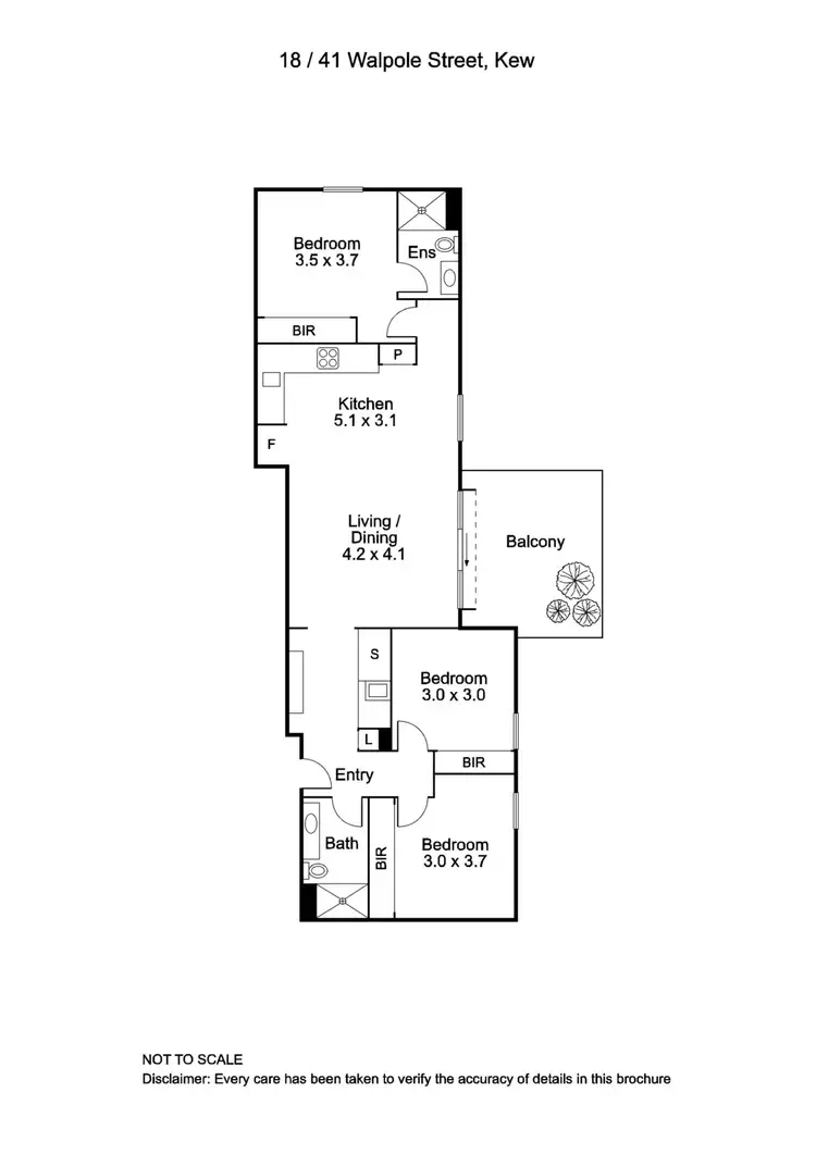 Floorplan of Homely apartment listing, 18/41 Walpole Street, Kew VIC 3101