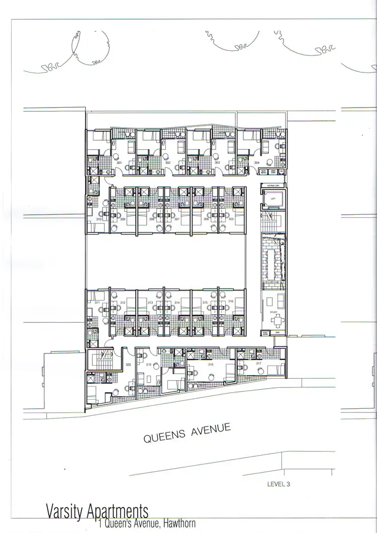 Floorplan of Homely studio listing, 308/1 Queens Avenue, Hawthorn VIC 3122