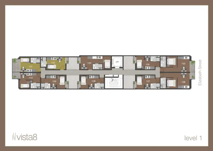 Floorplan of Homely apartment listing, 110/593 Elizabeth Street, Melbourne VIC 3000