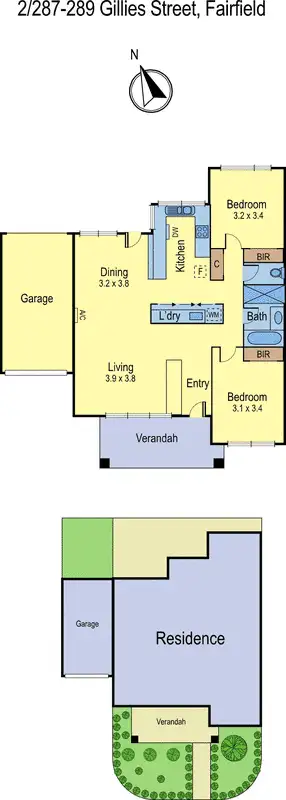 Floorplan of Homely unit listing, 2/287-289 Gillies Street, Fairfield VIC 3078