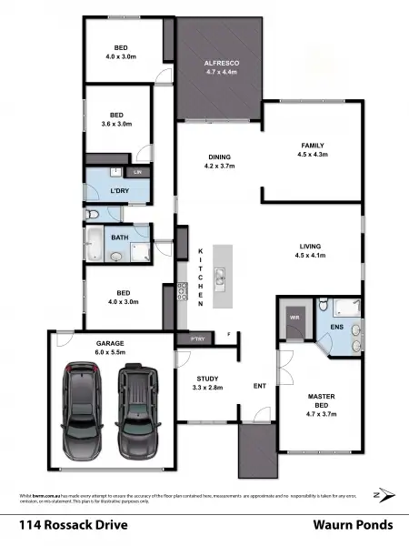 Floorplan of Homely house listing, 114 Rossack Drive, Waurn Ponds VIC 3216