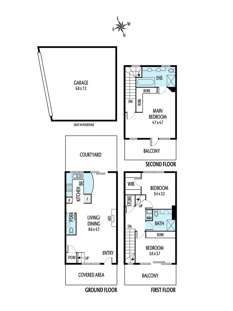 Floorplan of Homely townhouse listing, 3/10 Lalbert Crescent, Prahran VIC 3181