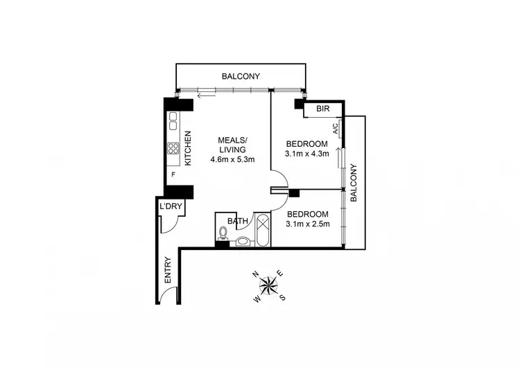 Floorplan of Homely apartment listing, 402/455 Elizabeth Street, Melbourne VIC 3000