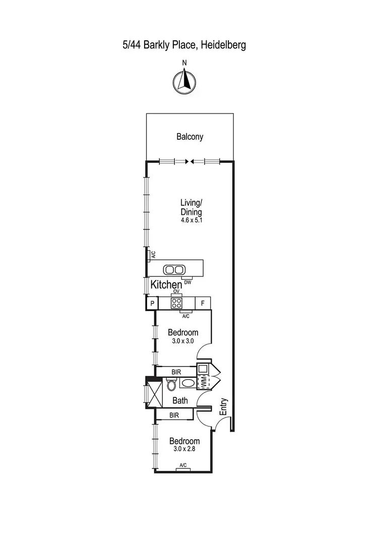 Floorplan of Homely apartment listing, 5/44 Barkly Place, Heidelberg VIC 3084