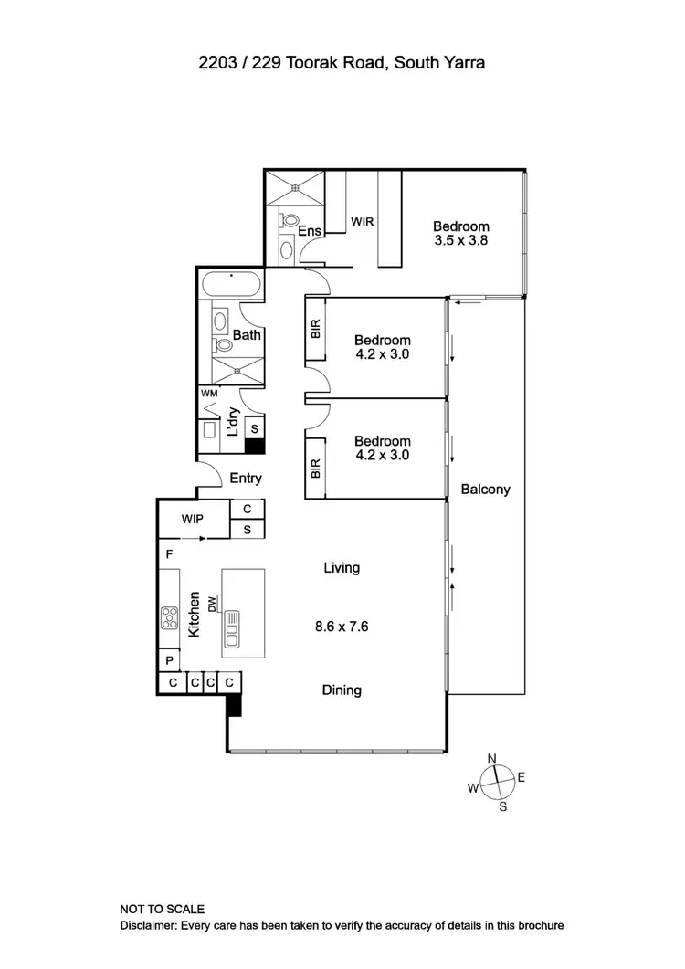 Floorplan of Homely apartment listing, 2203/229 Toorak Road, South Yarra VIC 3141