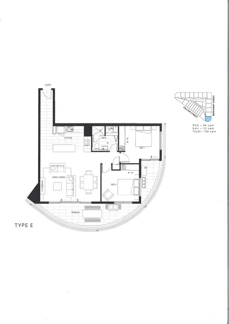 Floorplan of Homely apartment listing, 1113/55 Merchant Street, Docklands VIC 3008