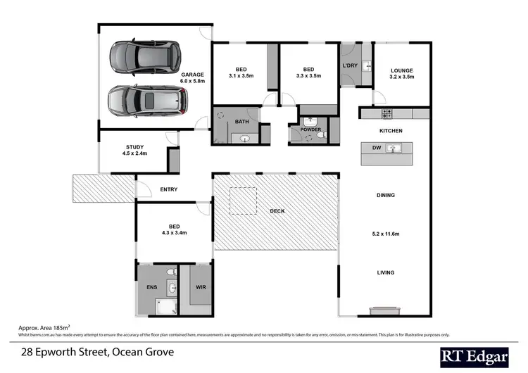 Floorplan of Homely house listing, 28 Epworth Street, Ocean Grove VIC 3226