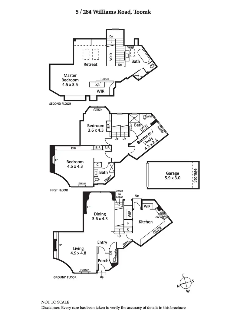 Floorplan of Homely townhouse listing, 5/284 Williams Road, Toorak VIC 3142