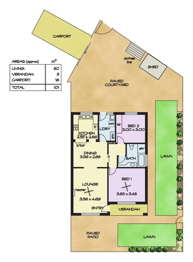 Floorplan of Homely unit listing, 2/3 Goodwin Street, Newton SA 5074