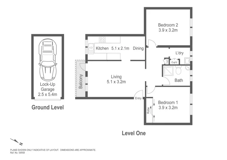 Floorplan of Homely unit listing, 6/99 Hampden Road, Lakemba NSW 2195
