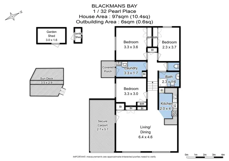Floorplan of Homely townhouse listing, 1/32 Pearl Place, Blackmans Bay TAS 7052