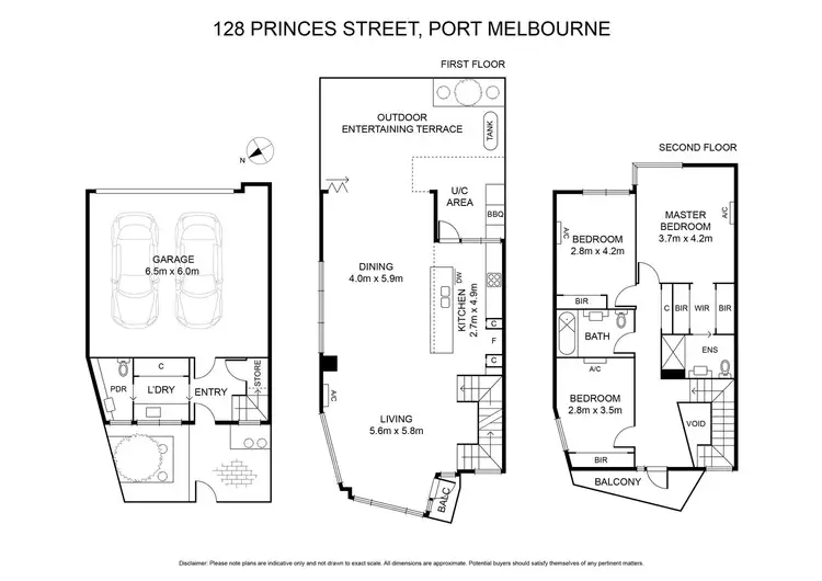 Floorplan of Homely townhouse listing, 128 Princes Street, Port Melbourne VIC 3207