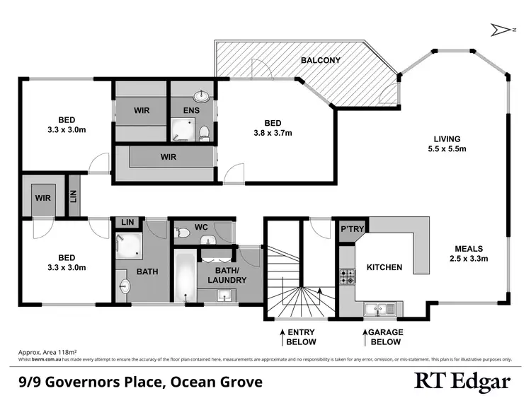Floorplan of Homely townhouse listing, 9/9 Governors Place, Ocean Grove VIC 3226