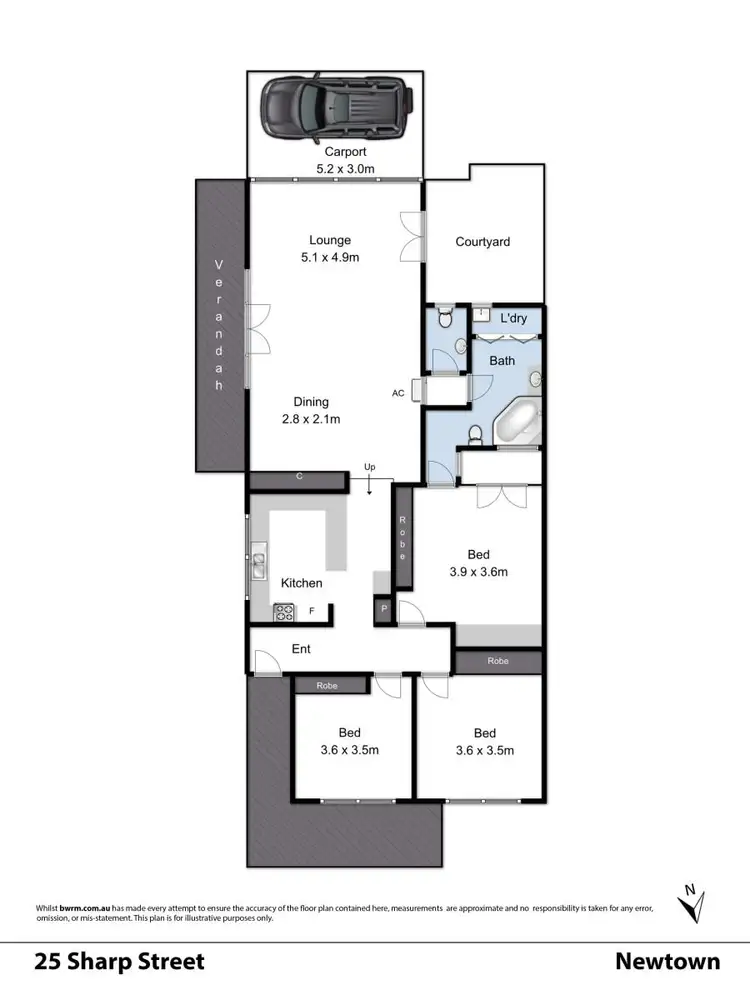 Floorplan of Homely house listing, 25 Sharp Street, Newtown VIC 3220