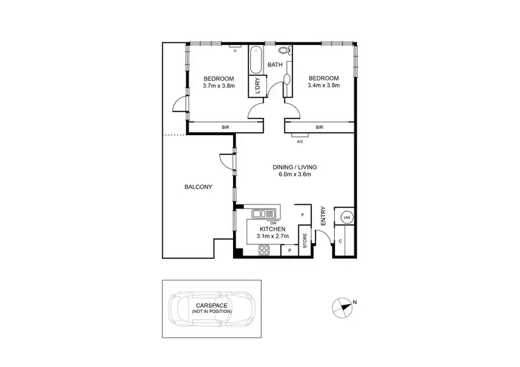 Floorplan of Homely apartment listing, 3/2 Seisman Place, Port Melbourne VIC 3207