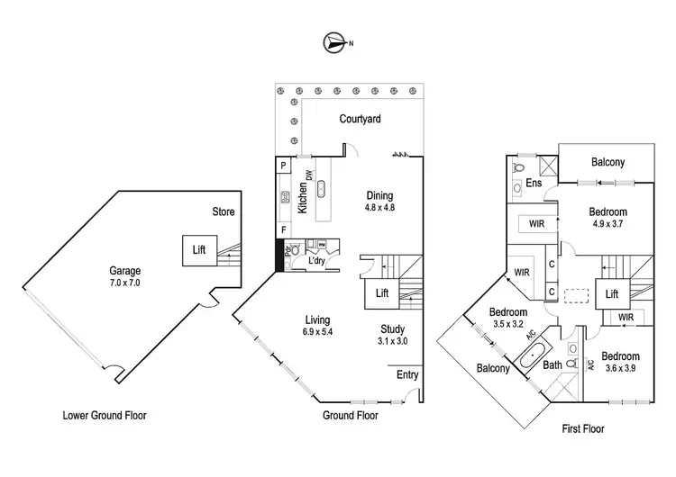 Floorplan of Homely townhouse listing, 9/111 Banksia Street, Eaglemont VIC 3084