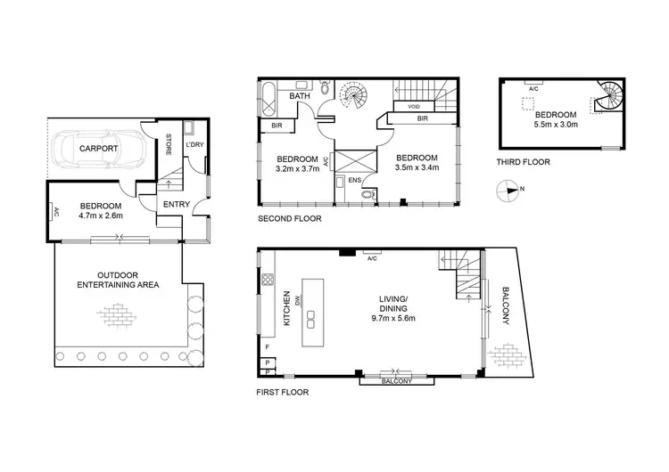 Floorplan of Homely townhouse listing, 1/61 Westbury Street, St Kilda East VIC 3183