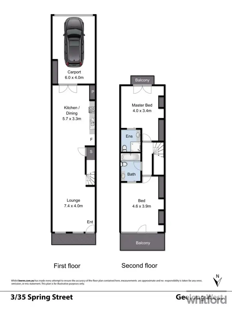 Floorplan of Homely townhouse listing, 3/35 Spring Street, Geelong West VIC 3218