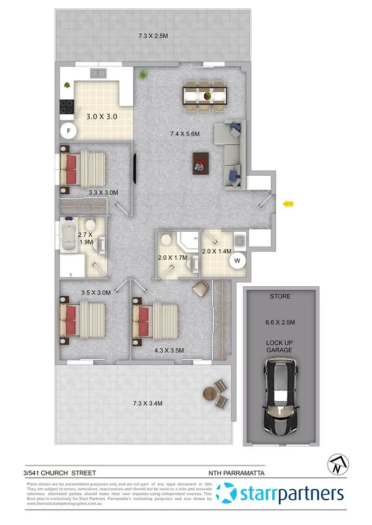 Floorplan of Homely apartment listing, 3/541 Church Street, North Parramatta NSW 2151