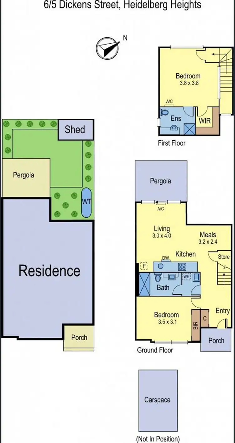 Floorplan of Homely townhouse listing, 6/5 Dickens Street, Heidelberg Heights VIC 3081