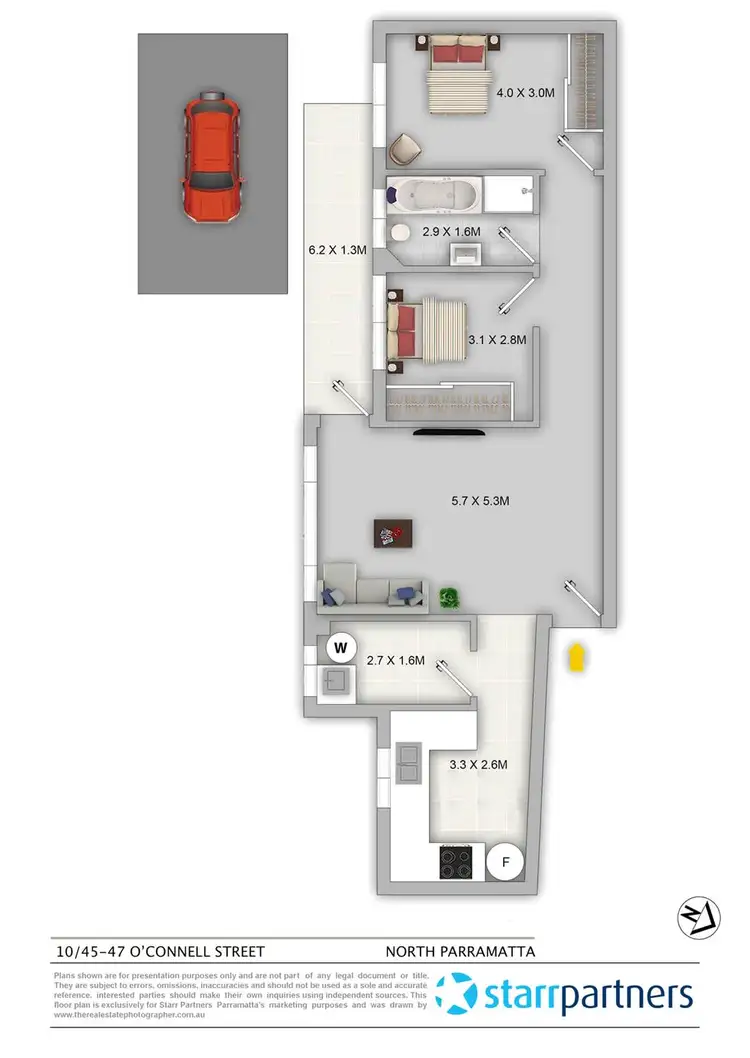 Floorplan of Homely apartment listing, 10/45-47 O’Connell Street, North Parramatta NSW 2151