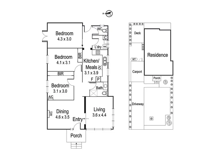Floorplan of Homely unit listing, 1/34 Bamfield Road, Heidelberg Heights VIC 3081