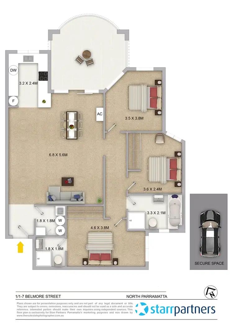 Floorplan of Homely apartment listing, 1/1-7 Belmore Street, North Parramatta NSW 2151