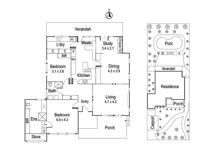 Floorplan of Homely house listing, 43 Thoresby Grove, Ivanhoe VIC 3079