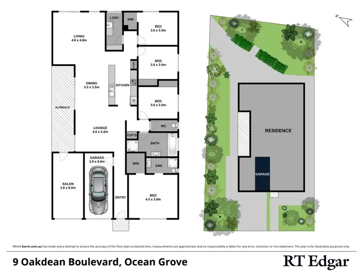 Floorplan of Homely house listing, 9 Oakdean Boulevard, Ocean Grove VIC 3226