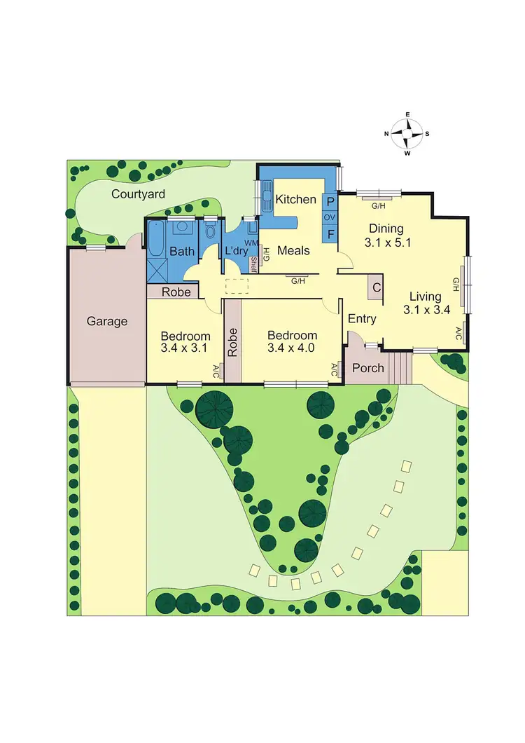 Floorplan of Homely unit listing, 1/74 Wattle Valley Road, Canterbury VIC 3126