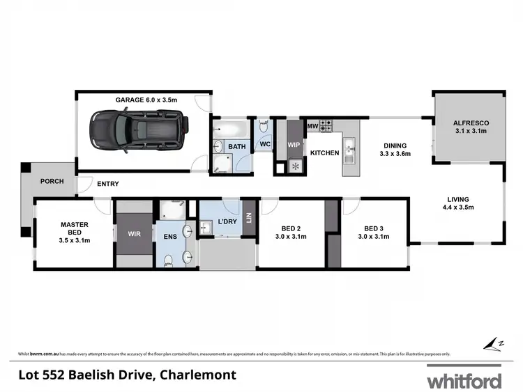 Floorplan of Homely house listing, Lot/552 Baelish Drive, Charlemont VIC 3217