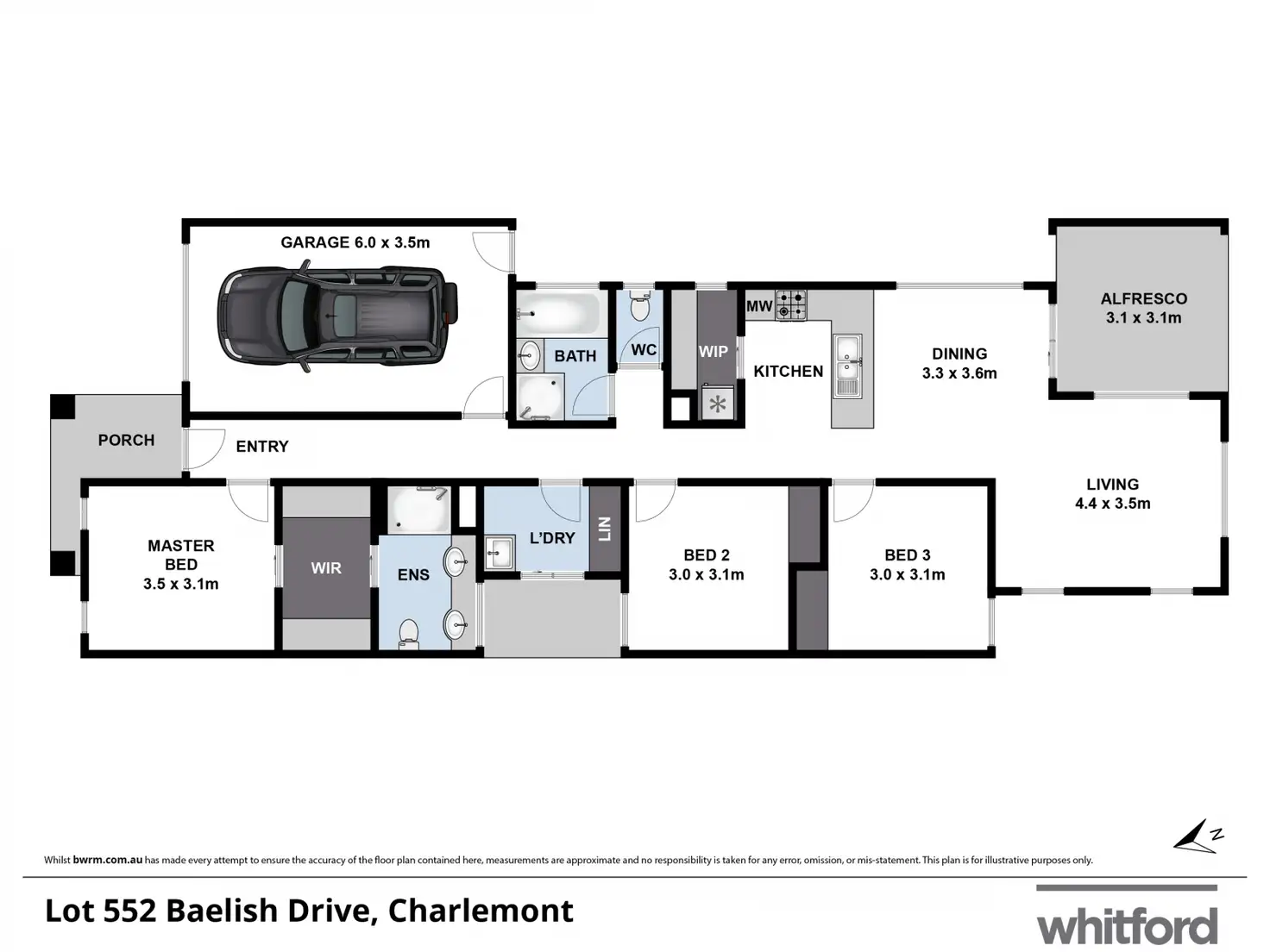 Floorplan of Homely house listing, Lot/552 Baelish Drive, Charlemont VIC 3217
