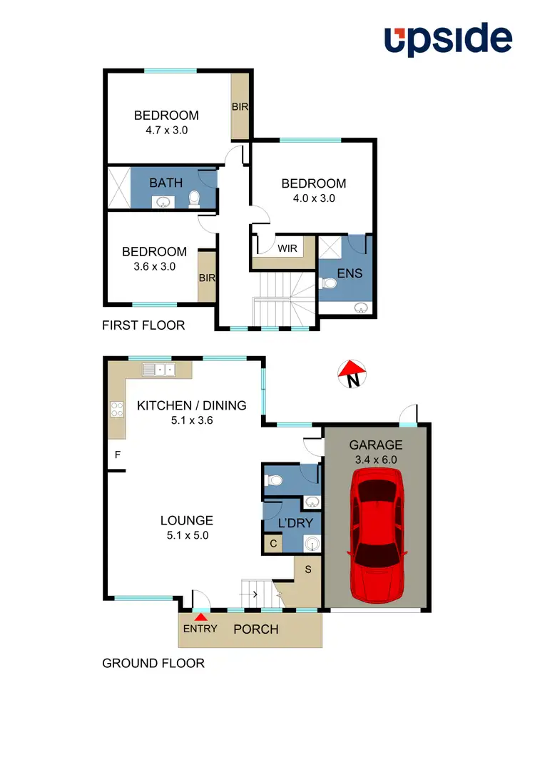 Floorplan of Homely townhouse listing, 1/68 Heyington Avenue, Thomastown VIC 3074