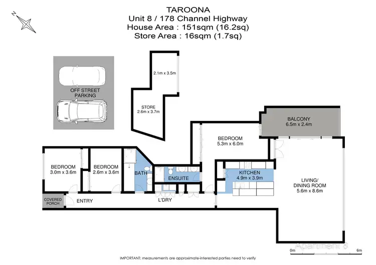 Floorplan of Homely apartment listing, 8/178 Channel Highway, Taroona TAS 7053