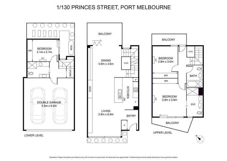 Floorplan of Homely townhouse listing, 1/130 Princes Street, Port Melbourne VIC 3207
