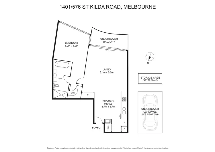 Floorplan of Homely apartment listing, 1401/576 St Kilda Road, Melbourne VIC 3004
