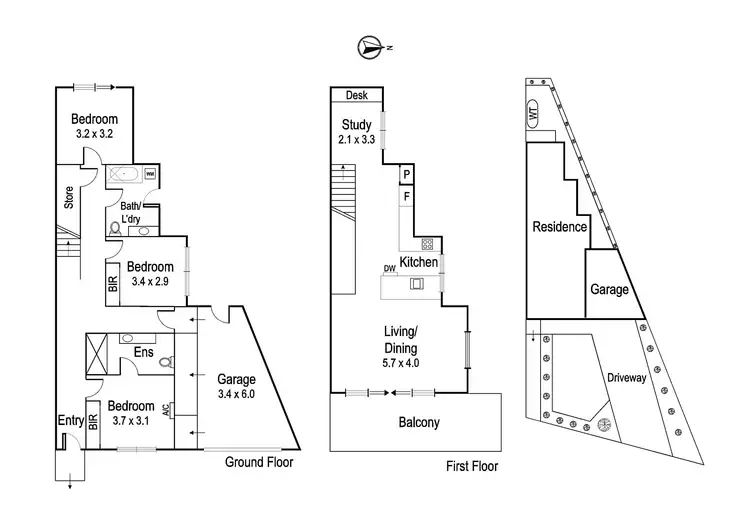 Floorplan of Homely townhouse listing, 1/9 Davidson Street, Bellfield VIC 3081