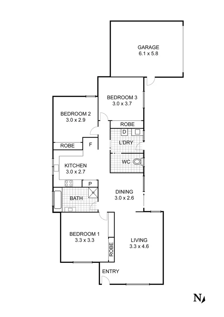 Floorplan of Homely house listing, 1/35E George Street, Kilmore VIC 3764