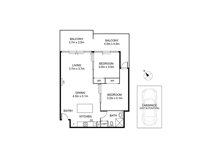 Floorplan of Homely apartment listing, 304/1 Danks Street West, Port Melbourne VIC 3207