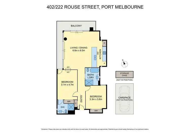 Floorplan of Homely apartment listing, 402/222-224 Rouse Street, Port Melbourne VIC 3207