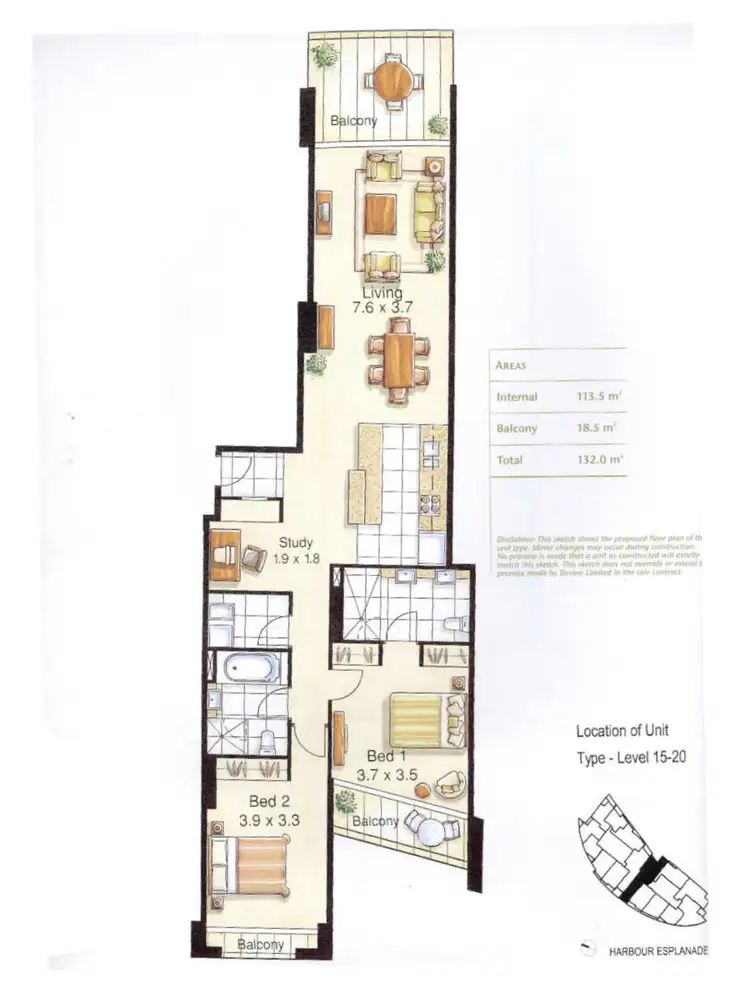 Floorplan of Homely apartment listing, 2005/100 Harbour Esplanade, Docklands VIC 3008
