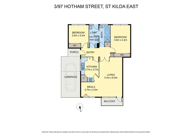 Floorplan of Homely apartment listing, 3/97 Hotham Street, St Kilda East VIC 3183