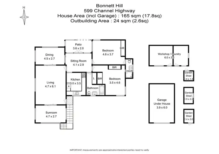 Floorplan of Homely house listing, 599 Channel Highway, Bonnet Hill TAS 7053