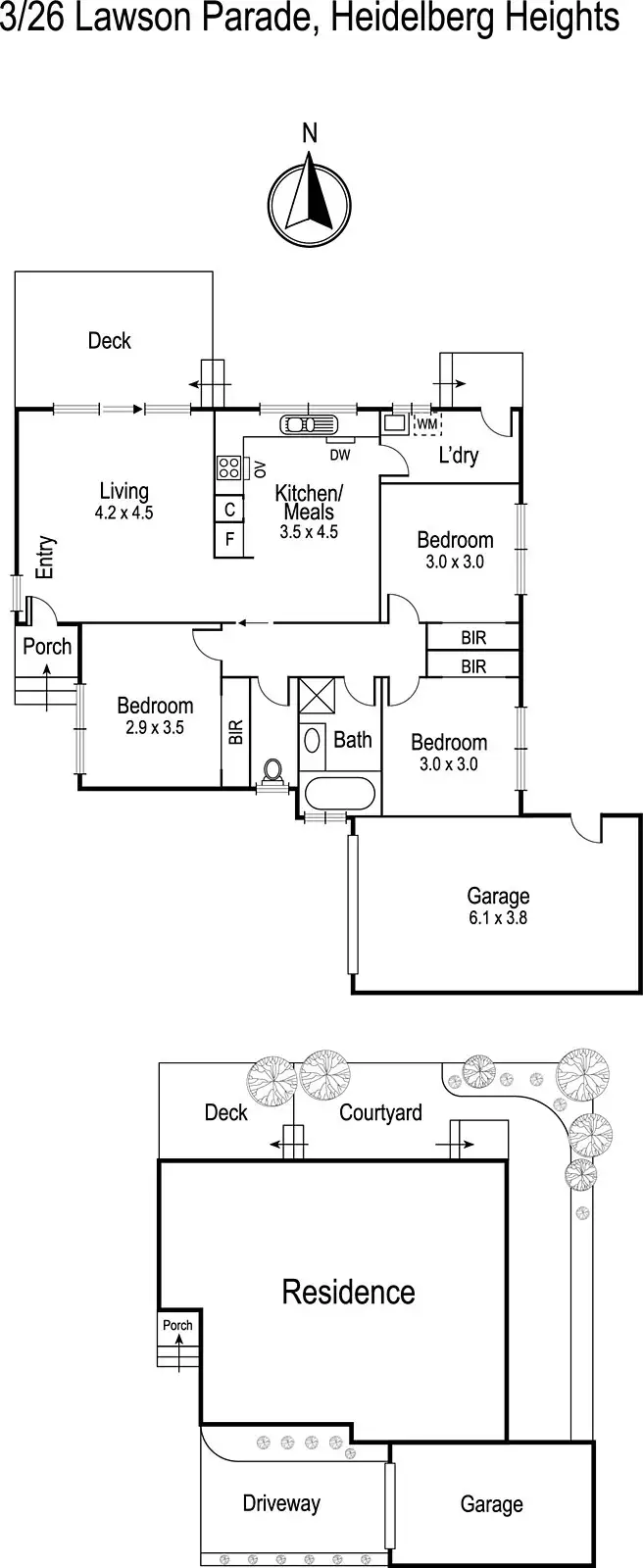 Floorplan of Homely unit listing, 3/26 Lawson Parade, Heidelberg Heights VIC 3081