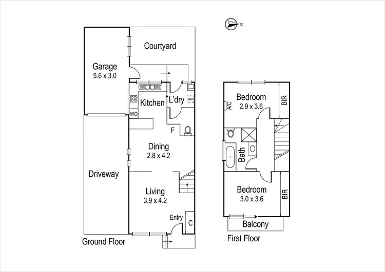 Floorplan of Homely townhouse listing, 4/56 Banksia Street, Heidelberg VIC 3084