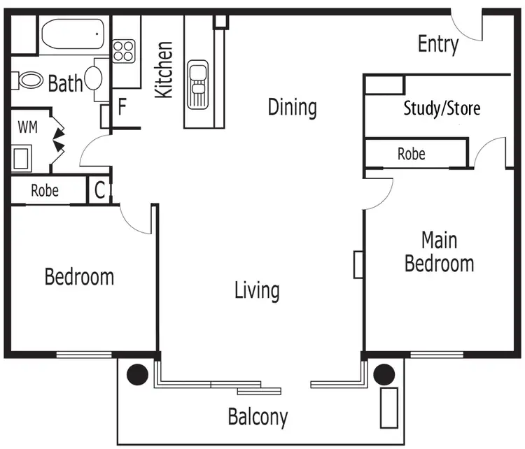 Floorplan of Homely apartment listing, 91/83 Whiteman Street, Southbank VIC 3006