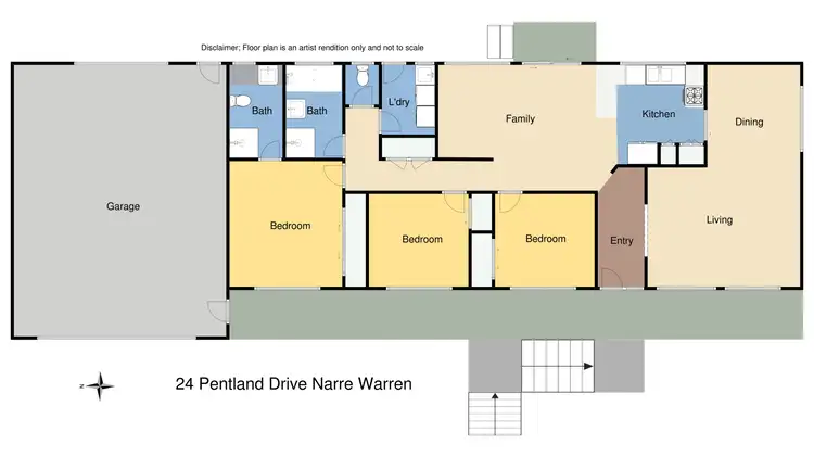 Floorplan of Homely house listing, 24 Pentland Drive, Narre Warren VIC 3805